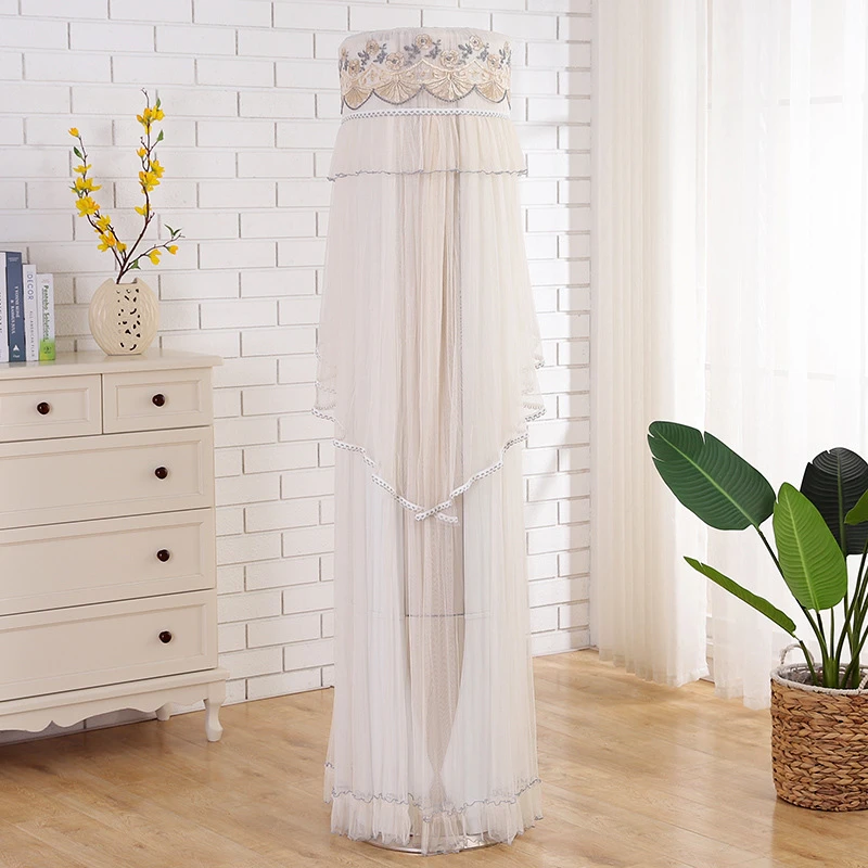 防尘罩圆形空调防尘套空调罩开机不取仙妮诗立式蕾丝家用客厅