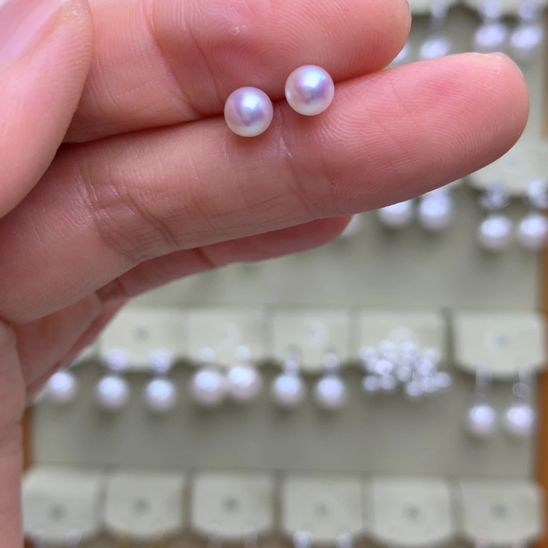银S925镶嵌耳饰淡水珍珠2900