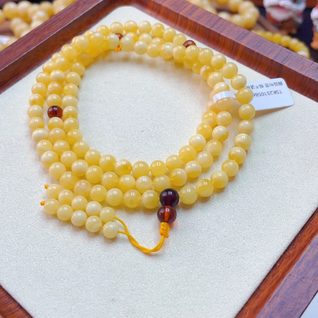 蜜蜡未镶嵌手链蜜蜡佛珠25.1克