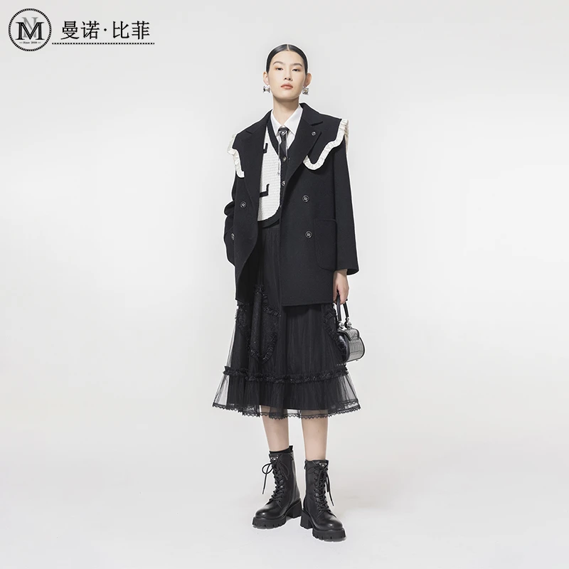 设计感毛呢西装外套MEEG142027