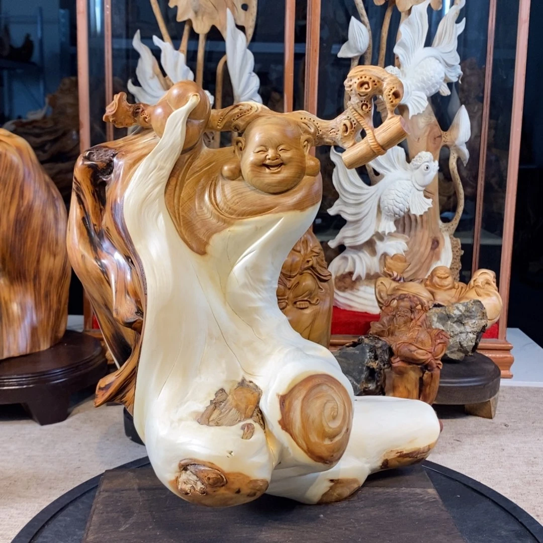 柏木（崖柏）盼***顺崖柏木雕刻