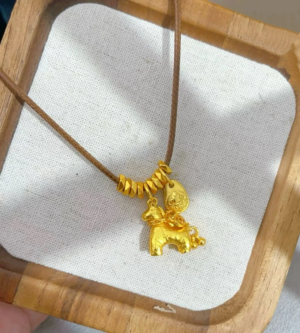 铜合金珐琅吊坠 501小马流苏项链女本命年生肖马上有钱花国潮首饰