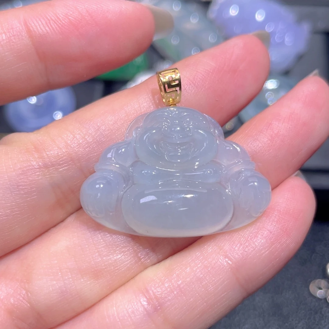 颈饰18K金镶嵌翡翠翡翠