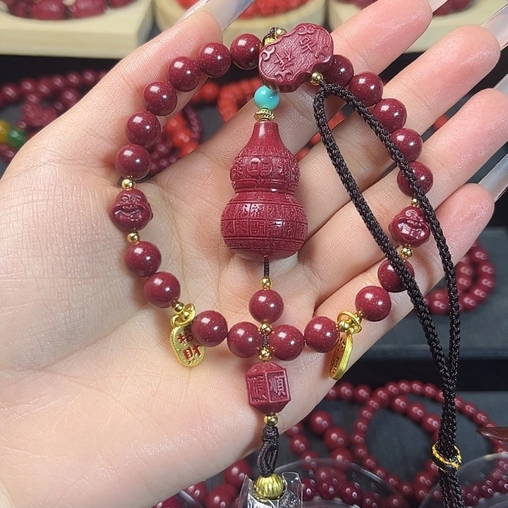 天然辰砂含尘砂朱砂车挂