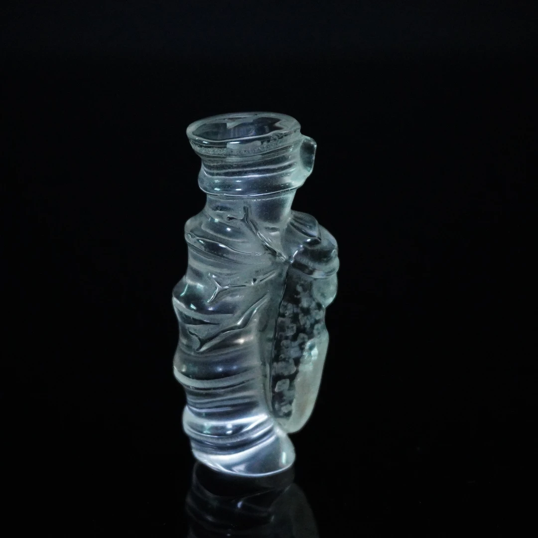 清代水晶竹节蝉形佩383003*古玉*传承