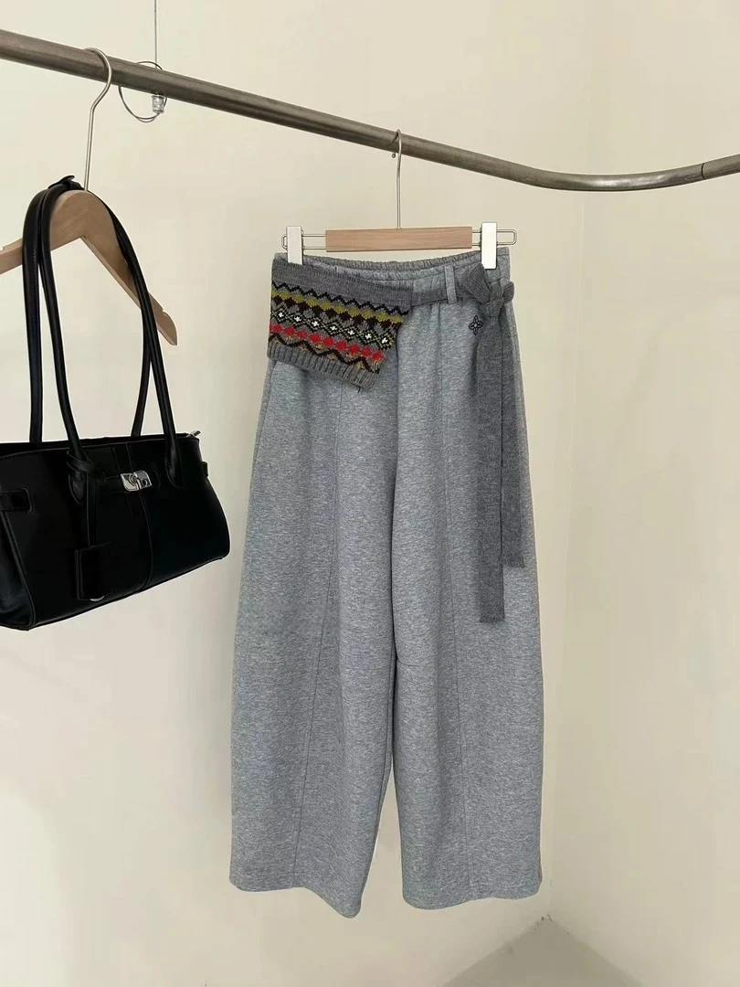 【屁帘卫裤】宽松休闲卫裤屁帘款小个子抽绳纯色街头风休闲裤针织
