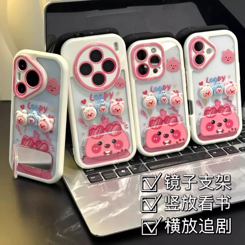 可爱露比公仔支架适用苹果16手机壳新款华为vivo小米oppo硅胶全包