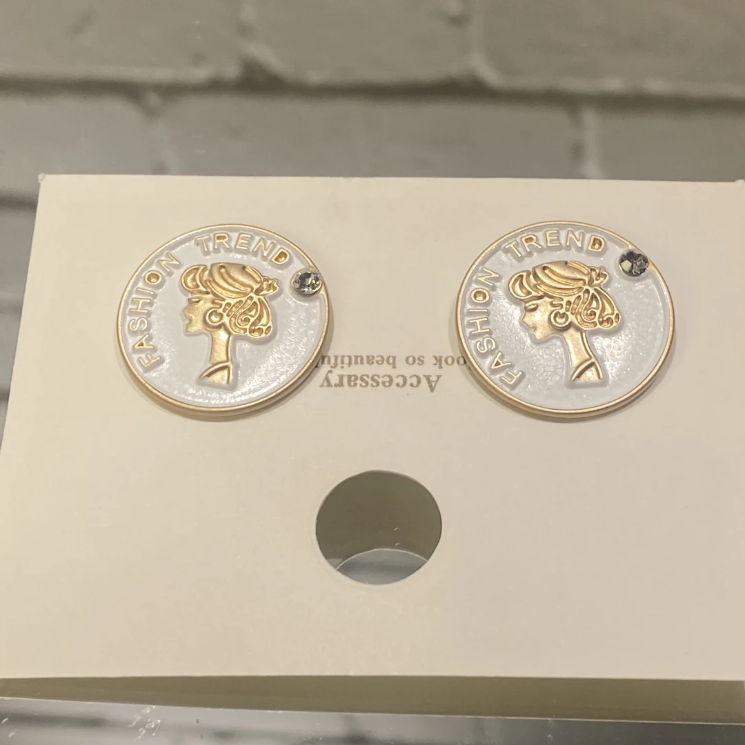 合金莫桑石耳饰 小众百搭设计感时尚复古冷淡风耳钉10500-11