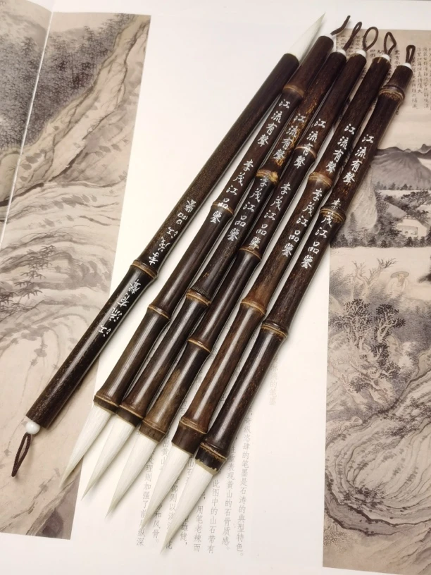 李茂江品鉴【江流有声】羊毫加健篆隶楷行草书毛笔