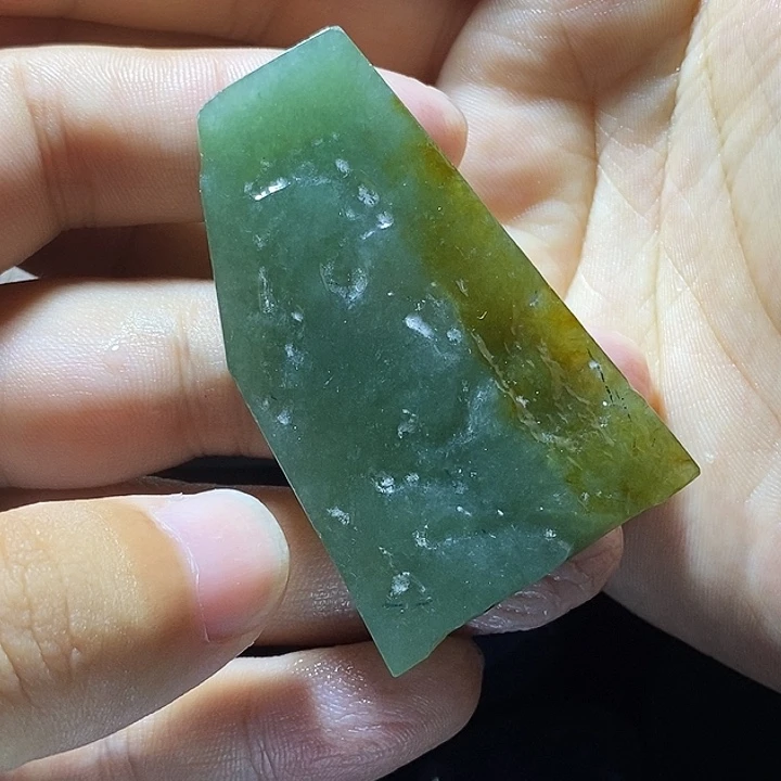 鹏***能未镶嵌定制翡翠荷花鱼