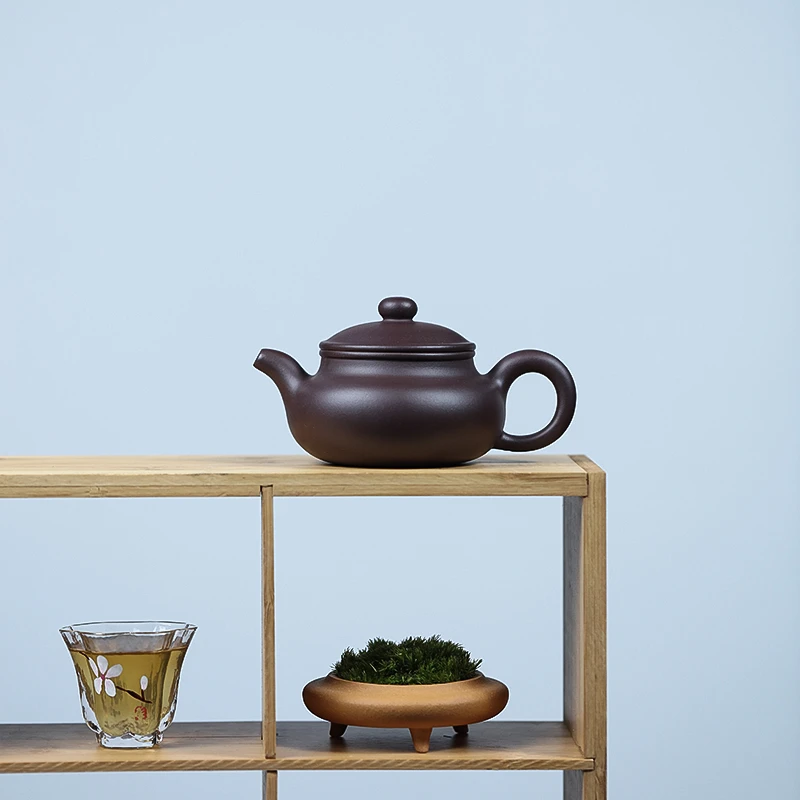 【禅砂居】仿古壶_220cc_老紫泥_全手工手制_宜兴纯手工黄龙山紫砂