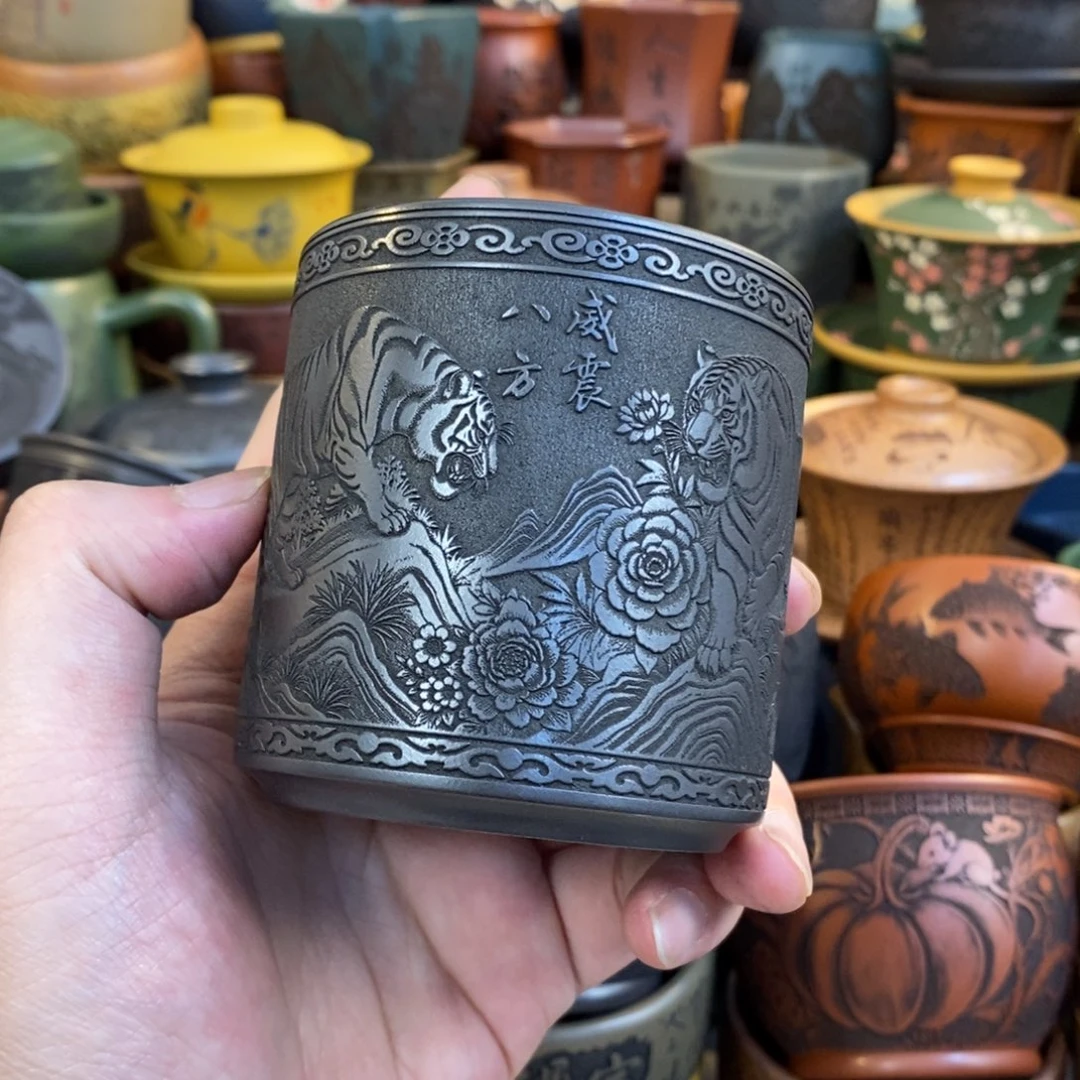 紫砂杯子宜兴全手工紫砂杯