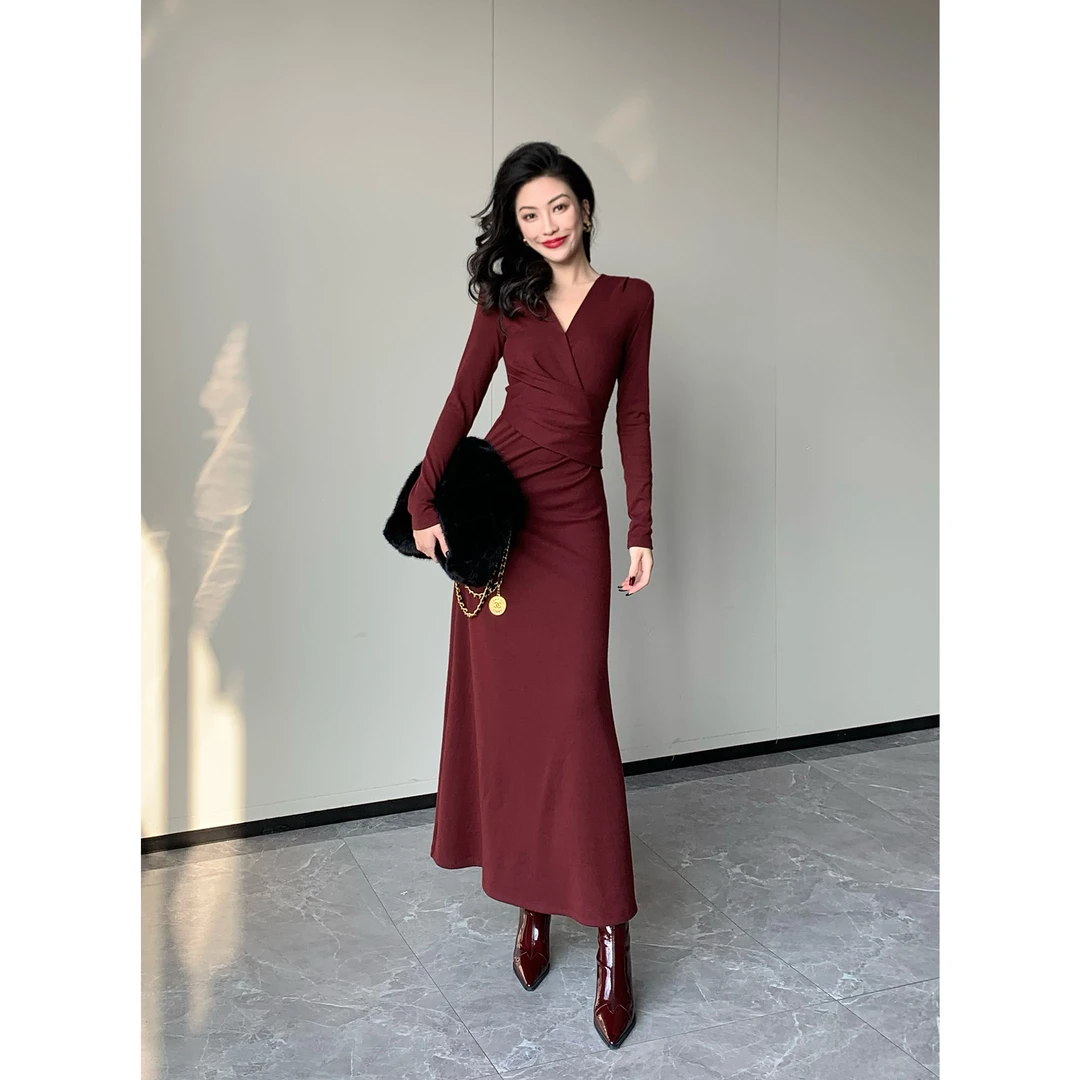 JIJINQI时尚气质显瘦长袖法式连衣裙 JD01LZPT852