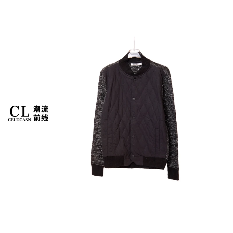 EARF7021#冬季休闲单排扣男士棉服针织长袖保暖棉服上衣外套