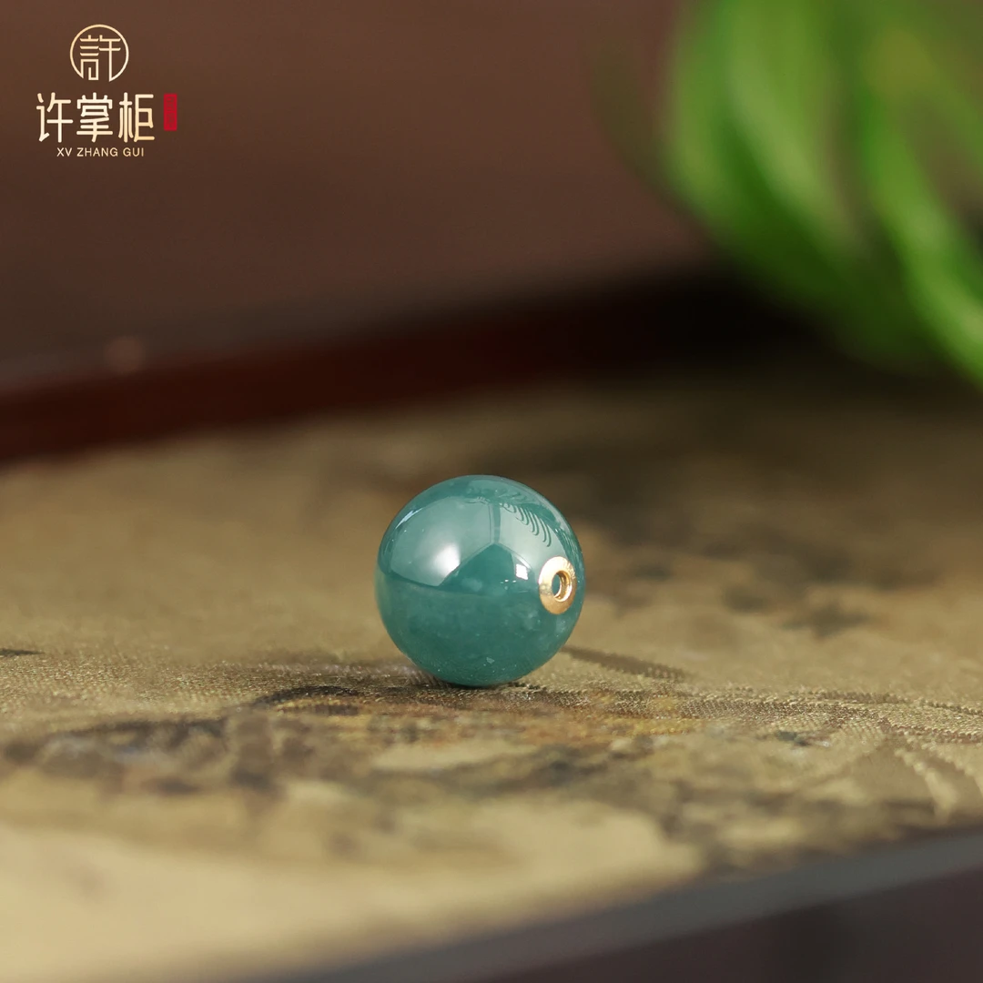 许掌柜｜18K金翡翠路路通吊坠天然翡翠A货原创设计精致