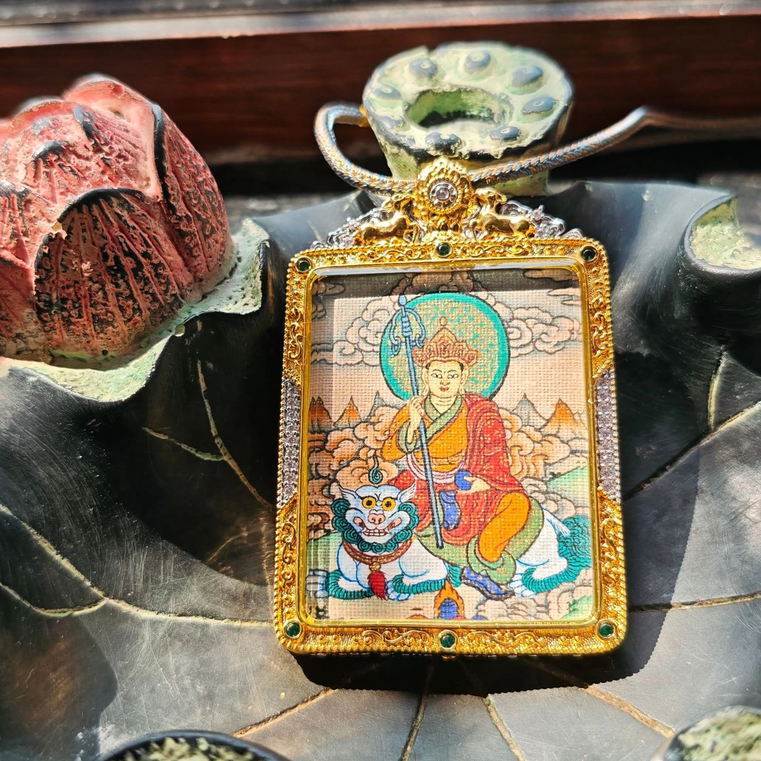 【画子甄选】天然矿物颜料纯手绘 金地藏唐卡