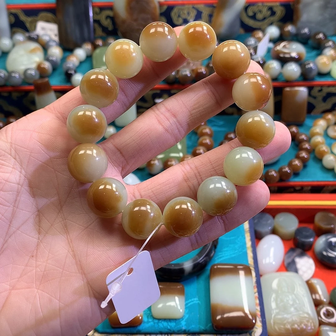 吉***宝和田玉（糖玉）未镶嵌手链