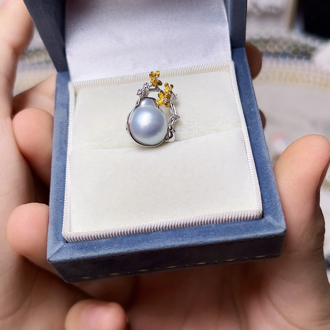 海水珍珠颈饰银S925镶嵌