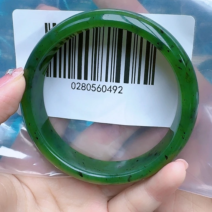和田玉（碧玉）手镯未镶嵌6162包容