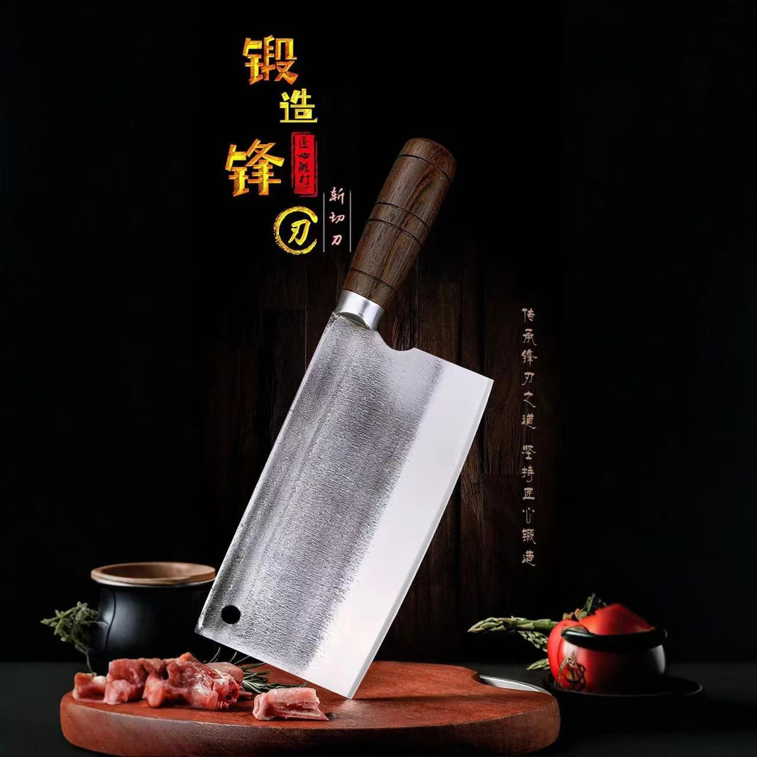 商用轴承钢厚背手工锻打烧腊刀斩切刀斩鸡鹅鸭厨房锋利切肉切菜刀