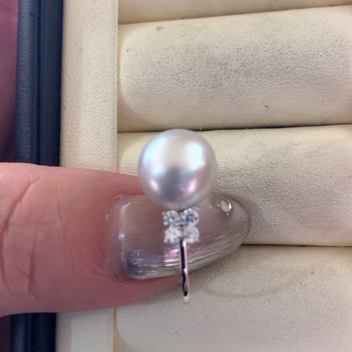 18K金镶嵌戒指海水珍珠