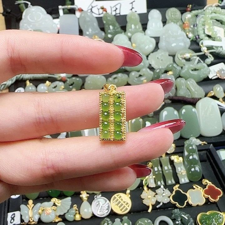 和田玉银S925镶嵌颈饰