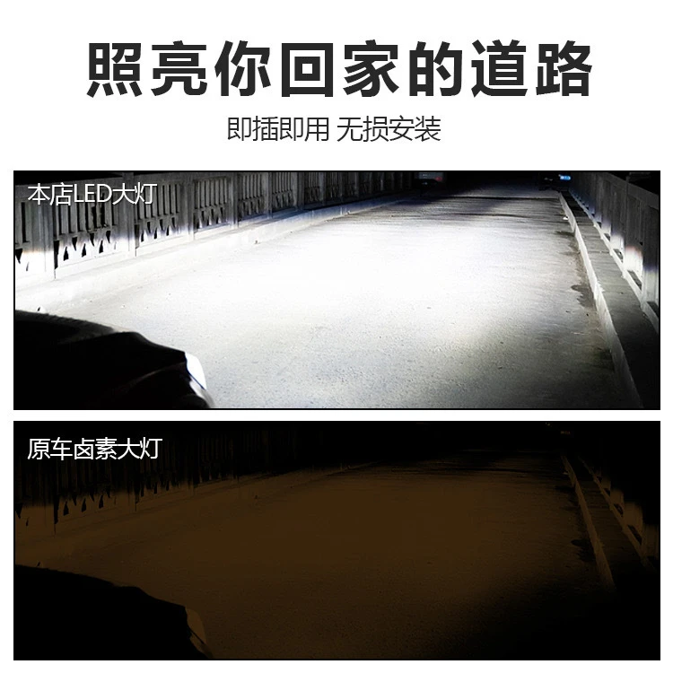 跨境新款汽车led直插H71:1即插即用汽车LED大灯超亮迷你无车灯