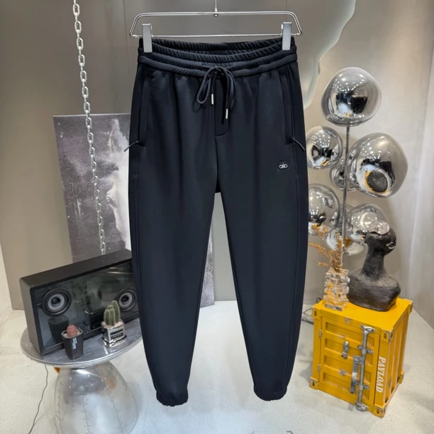 高端货雅赛尔加绒混纺简约束脚休闲卫裤保暖弹力男士针织男装百搭