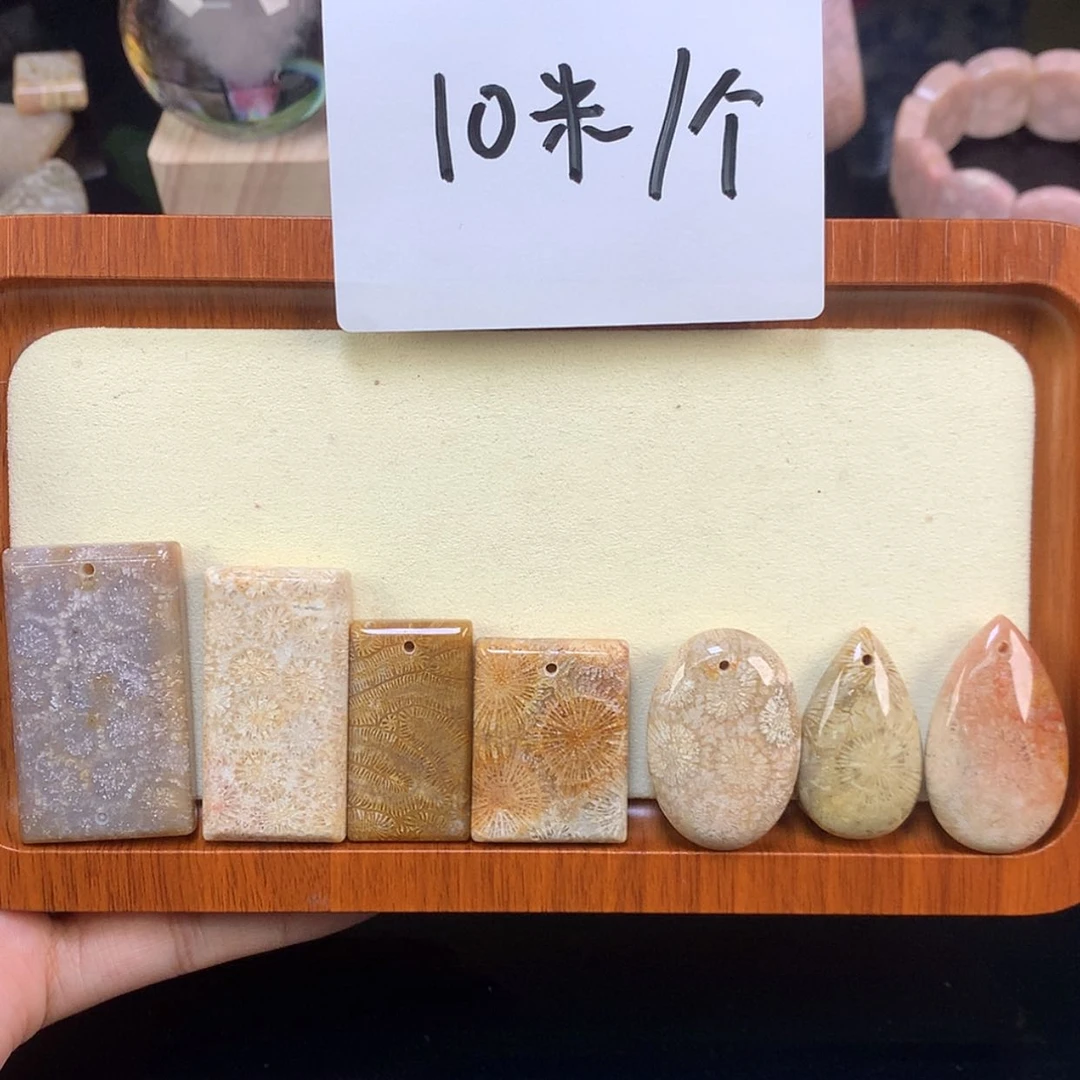 【闪购商品】颈饰未镶嵌硅化珊瑚（珊瑚玉）10号 10/个可挑