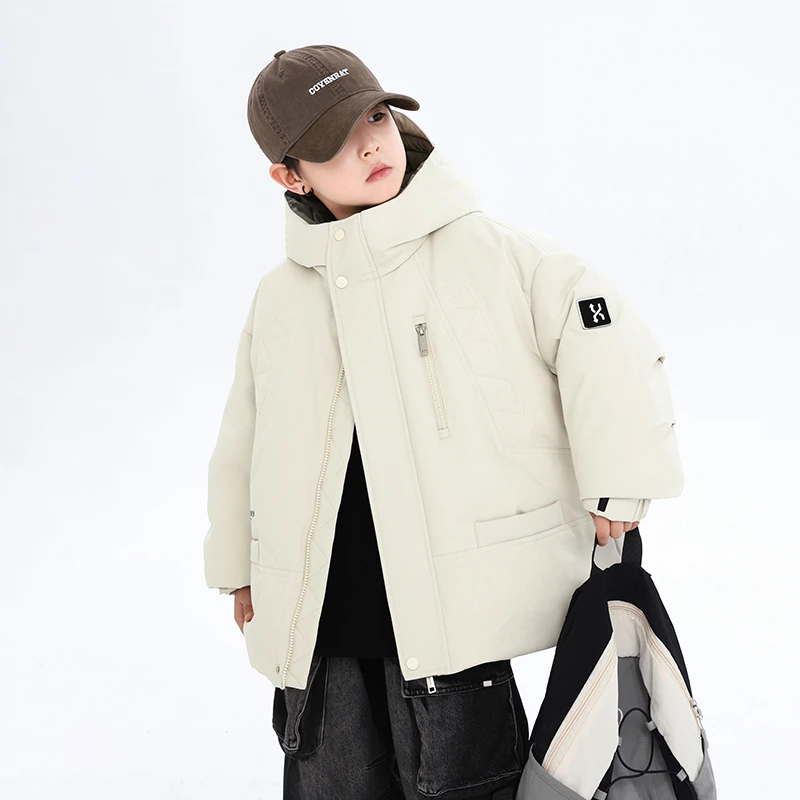 专选冬季加厚免洗羽绒服2024款男童三防工装K244YRF4896