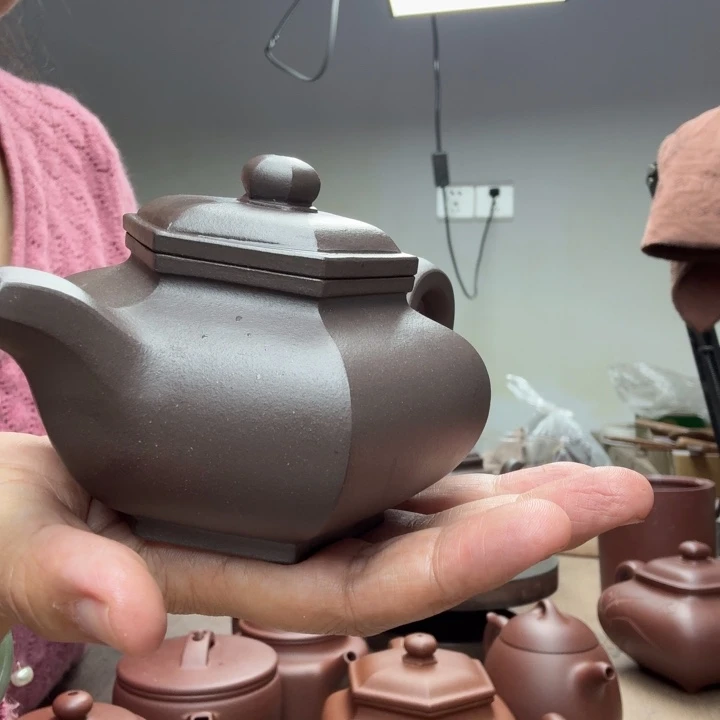 钓***手紫砂茶壶天青紫泥