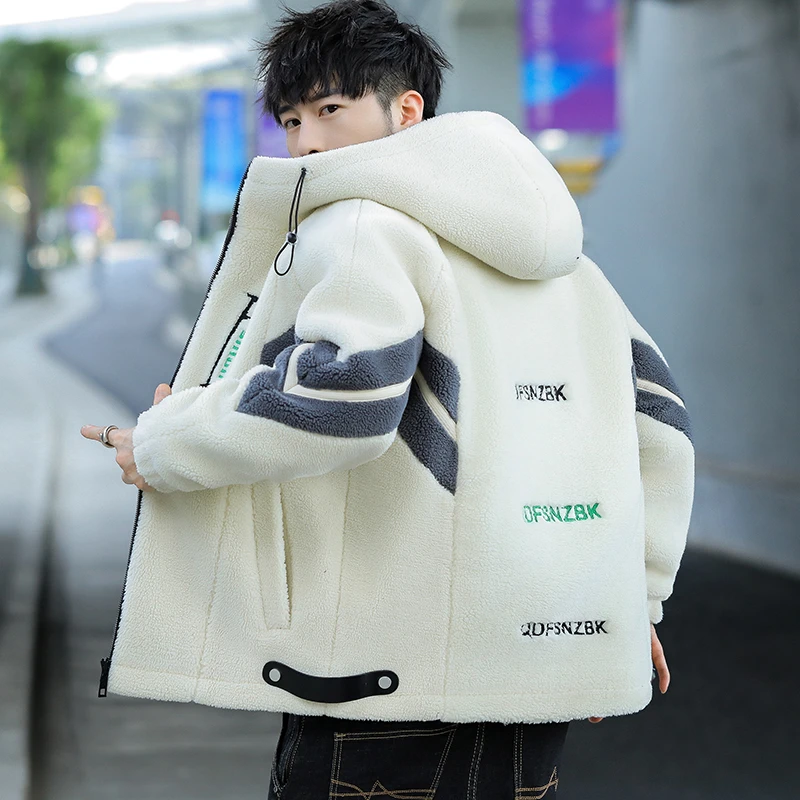 羊羔绒外套男秋冬款男装加棉加厚保暖潮流高端痞帅休闲男士夹克男