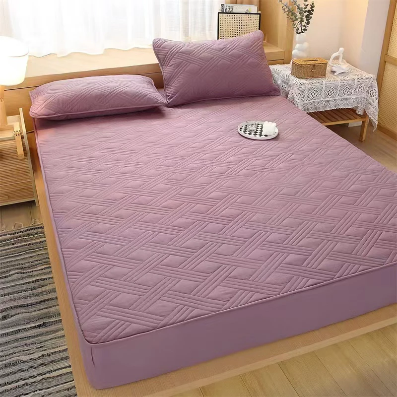 纯色100分全棉床笠透气罩床 加厚 夹棉 防滑床