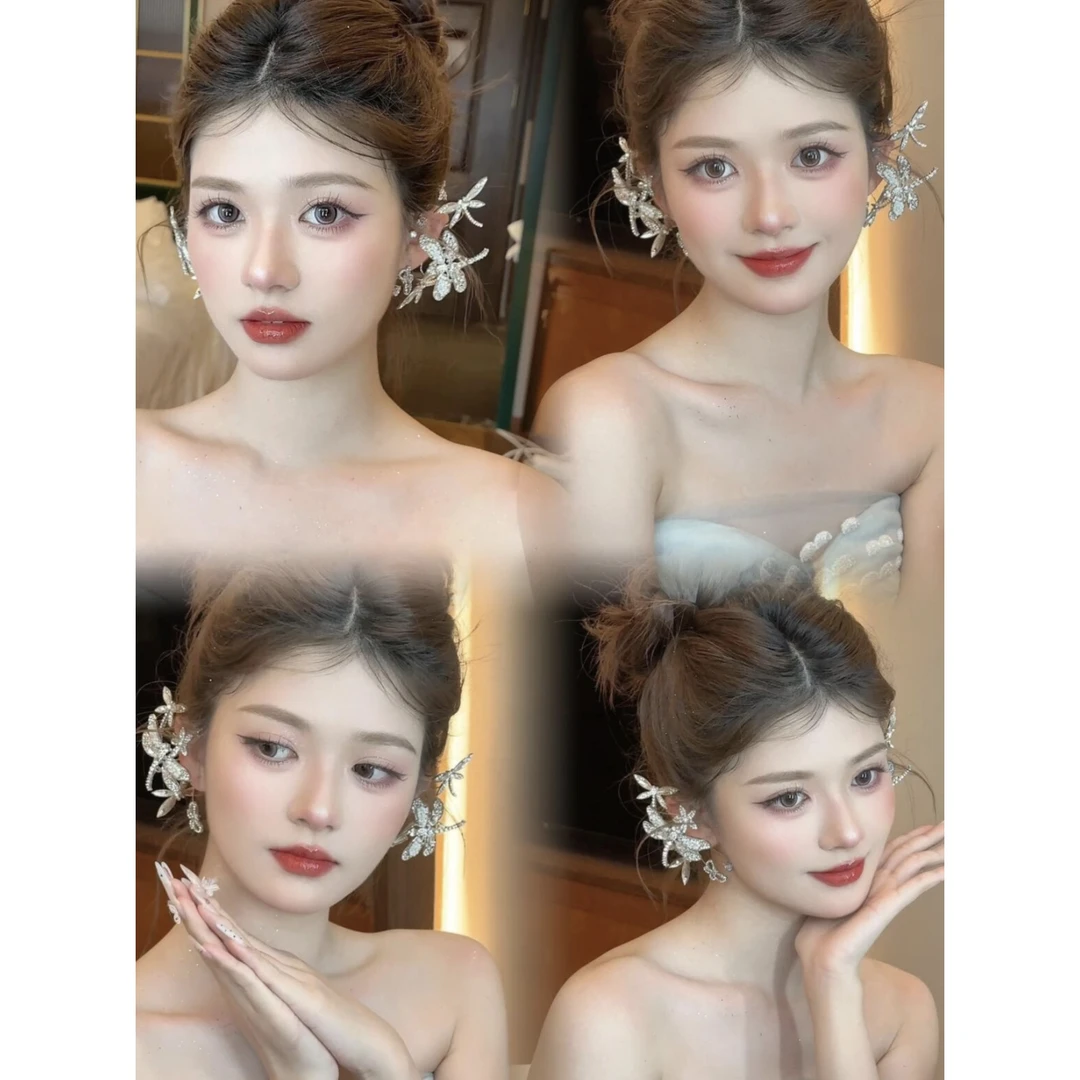 合金仿水晶耳饰 MT｜水钻串珠“精灵耳”耳挂发饰多用款