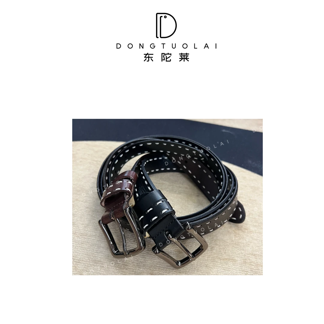 《大地》皮带时尚百搭休闲女士黑色真皮复古潮流高档简约