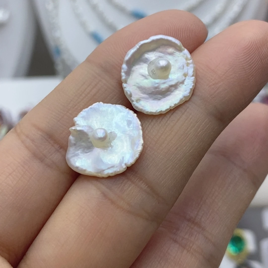 银S925镶嵌耳饰淡水珍珠