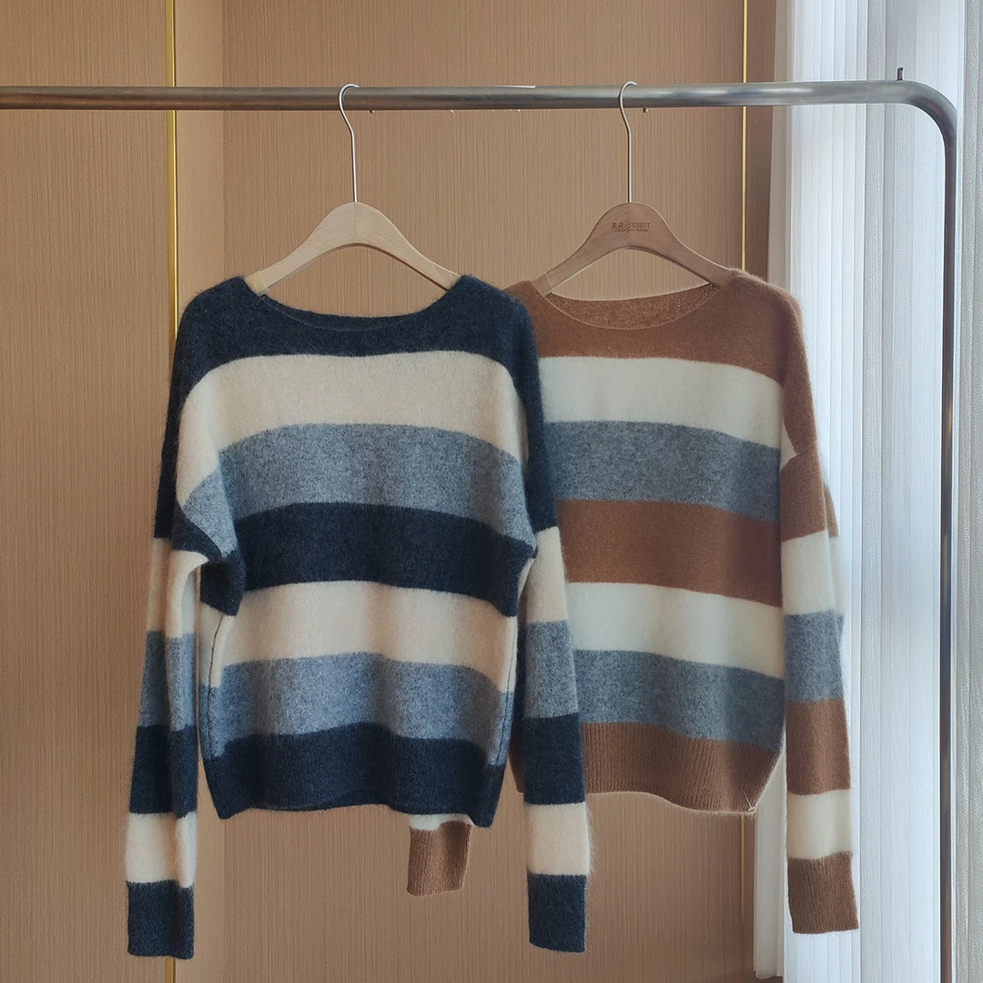 秋冬新款大圆领条纹时尚羊毛衫 MJDMK-242