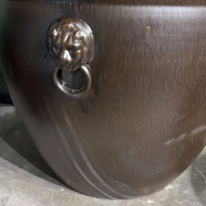 遇***缘陶瓷陶瓷鱼缸微瑕狮子头80-60 4个