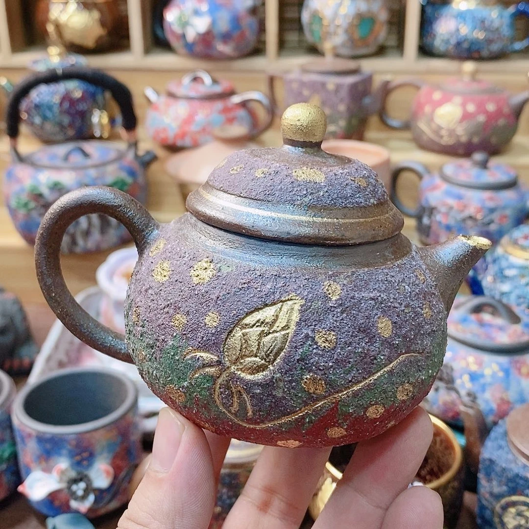 粗陶志野柴烧茶器