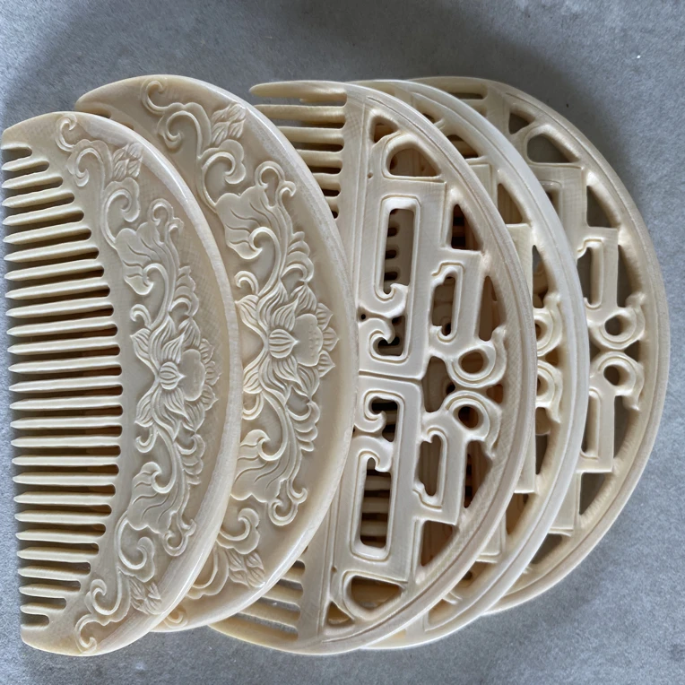 猛犸象牙雕刻梳子9912