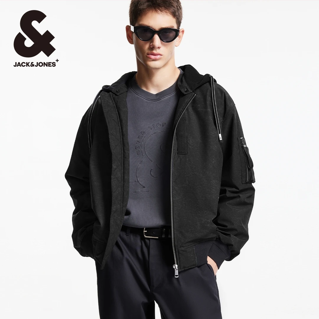 【商场同款】杰克琼斯秋冬新款男士夹克外套连帽出街潮高级感男装