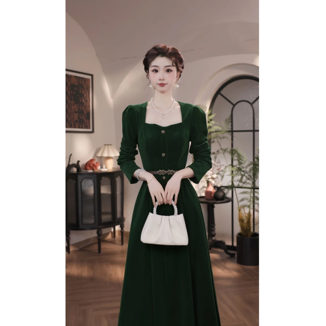 薇宝儿-婷婷【森林之子】秋季新款法式高级感长袖连衣裙-59166K
