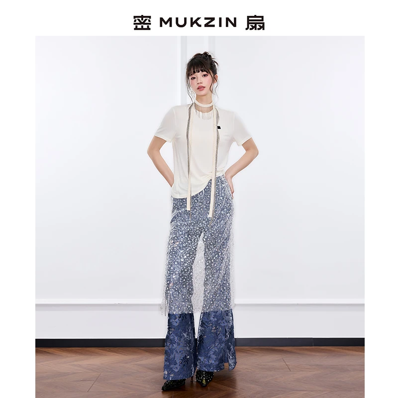 【密扇爆品!】密扇黑白双色色罩衫半裙 穿搭半裙M252C27142001