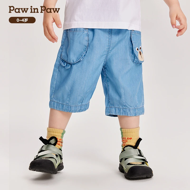 【达人专属】PawinPaw卡通小熊童装夏男宝舒适软牛仔短裤PCTJE2671Q