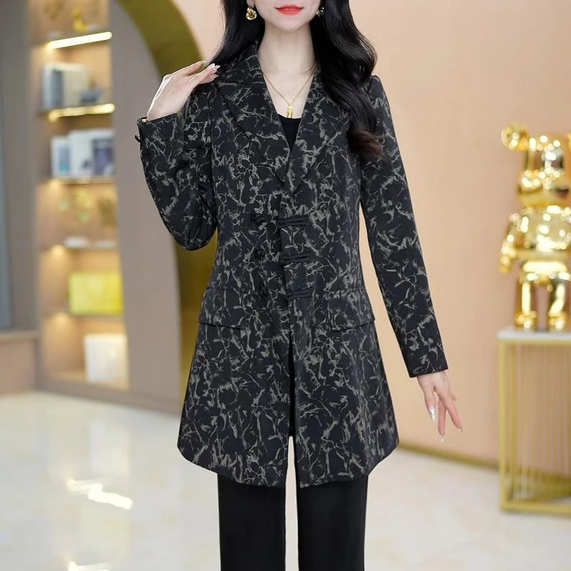 开春穿搭套装国风西装外套2025新款中式贵夫人妈妈轻奢高级感两件