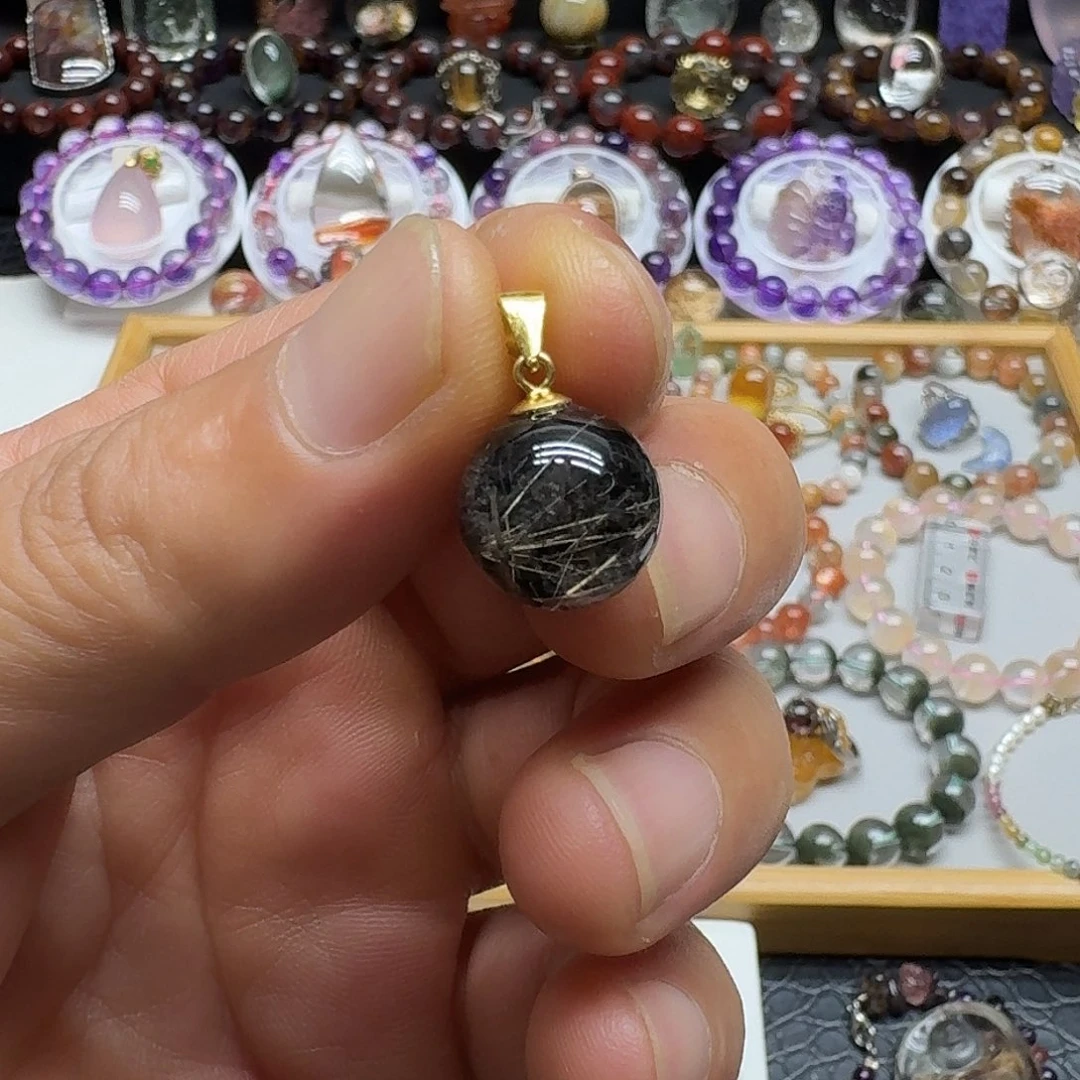 银S925镀金镶嵌吊坠(不含链)水晶锦*