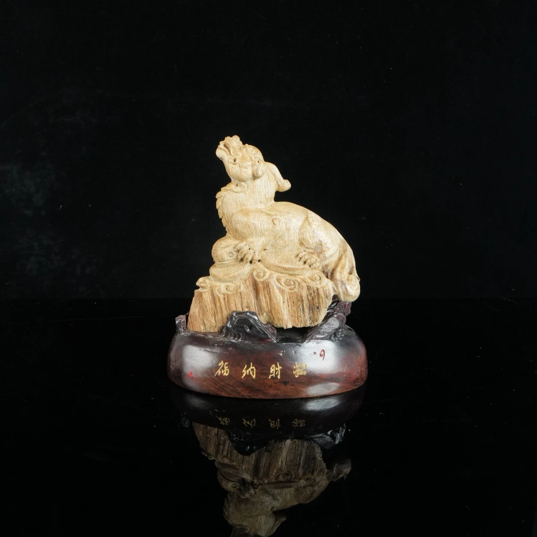 5053 巴布亚老料沉香雕刻摆件(招财纳福) 12.5x7.7x14.5cm 69g净