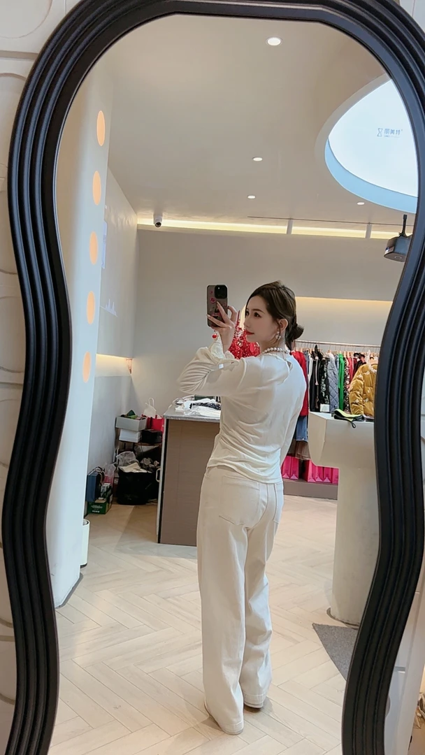 新款亚麻原色牛仔阔腿裤