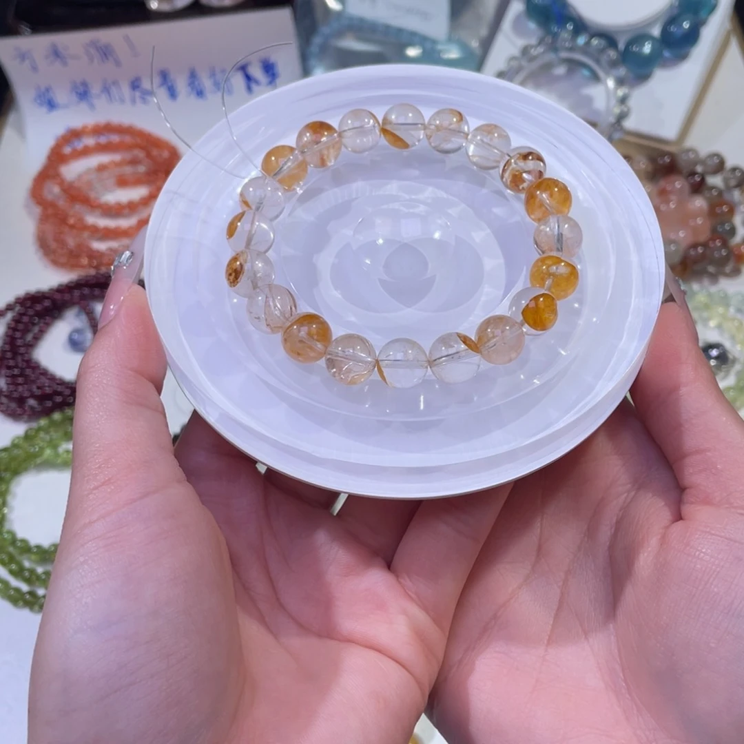 未镶嵌手链水晶美拉徳色系胶花10mm