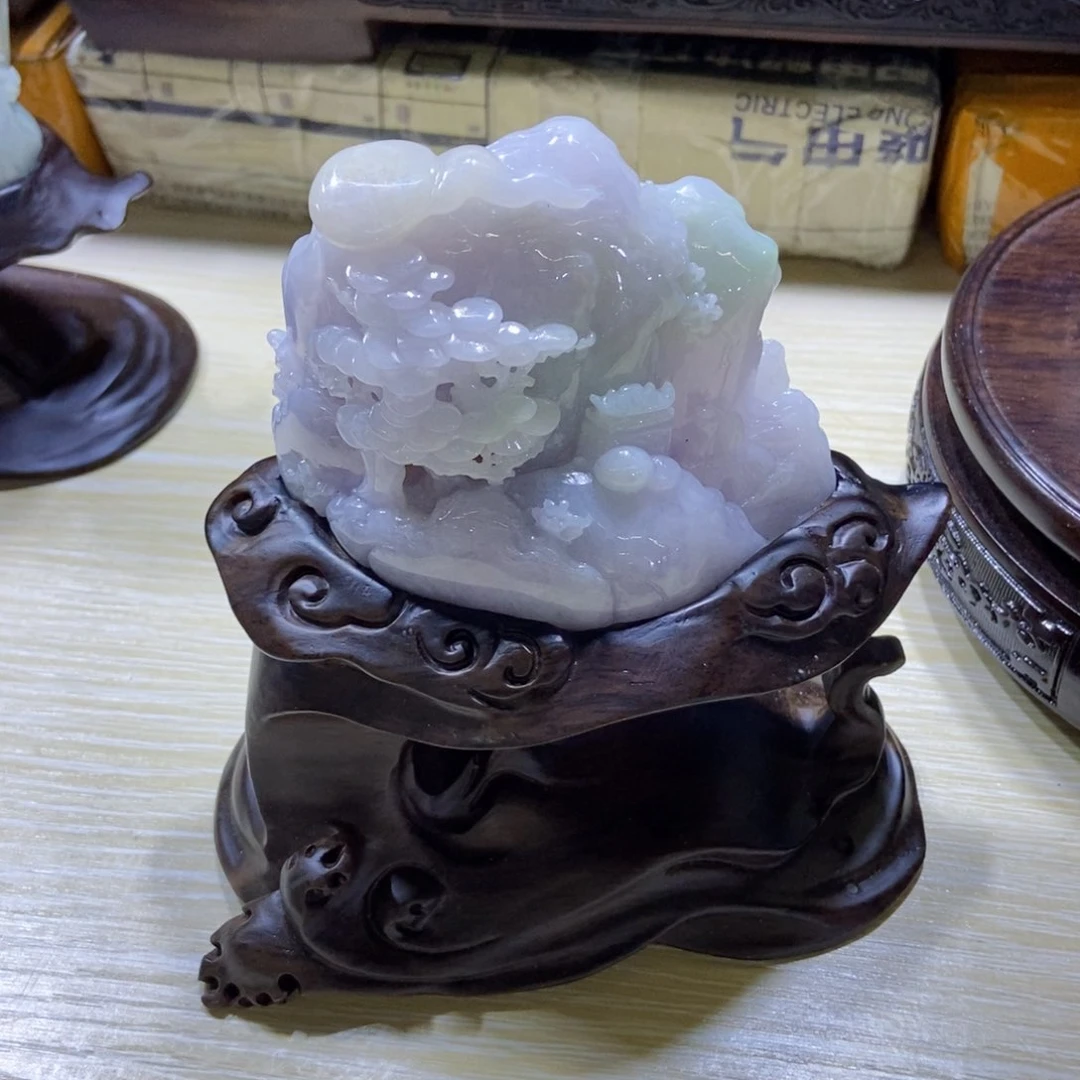 未镶嵌挂件翡翠盛****文好看的翡翠山水